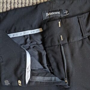 Betabrand Straight Leg Yoga Dress Pant Black 2 With Zipper And 4 Real Pockets